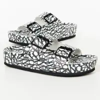Giorgio Armani Claquette Dames Zwart-wit Klassiek
