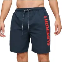 Superdry Heren Badpak van gerecycled materiaal met afbeeldingen van zeesporten (S), Strandkleding, Gerecycled polyester, Duu M3010236A