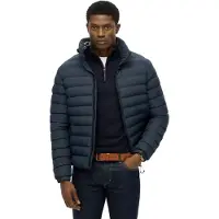 Superdry Fuji Bedrukte Gewatteerde Jas Blauw Grootte: Xxl