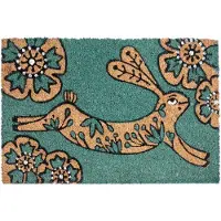 Beliani CLARK - Deurmat - Groenblauw - 40 x 60 cm - Kokos