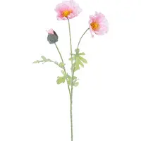 Easyplants | Kunstbloem Poppy 73 cm licht roze | Zijde | Nepbloemen | roze | Onderhoudsvrij | Kant-en-klaar