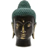 Ancient Wisdom - Decoratief beeld - Messing Boeddha-hoofd - Fengshui - ornament - interieur - geluk - rust - vrede