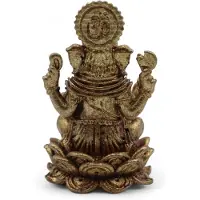 Ancient Wisdom - Decoratief beeld - Messing miniatuur god Ganesha 37 mm - beeldje - figuur - decoratie - spiritualiteit - hindoeïsme - kunst