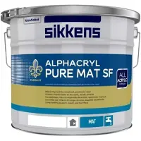 Sikkens Alphacryl Pure Mat SF | Matte Muurverf - 10L RAL 9016 | Verkeerswit 10L