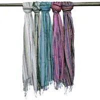 Ancient Wisdom - Sjaal - Indiase boho-sjaal 50x180cm met gouden draad - modeaccessoire - shawl - trendy - kleurrijk - fashion - accessoire