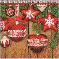 Duni 20x Kerst thema servetten 33 x 33 cm - Papieren wegwerp servetjes - Kerstmis versieringen/decoraties