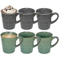 Secret De Gourmet Koffiemokken - 12x stuks - 200 ml - kleuren gemixt