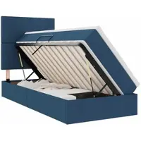 vidaXL LED opbergbed met matras Blauw 90 x 200 cm Stof