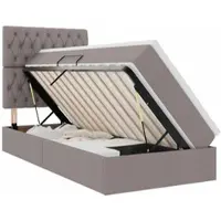 vidaXL LED opbergbed met matras Taupe 100 x 200 cm Stof