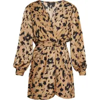 Faina Jurk camel / zwart