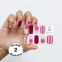 Maniac Nails Gellak Stickers – Pop It – 28 stickers voor 2 manicures – 14+ dagen zonder chippen – Uitharden met UV-lamp – Roze Nail Art Gel Nagelstickers – Gel Nail Wraps