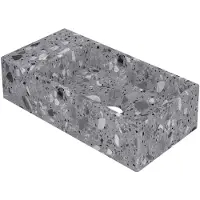 Ink Fontein Versus 36x18x9cm Composiet Links Zonder Kraangat Mat Grijs Terrazzo