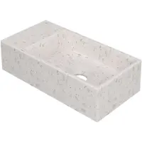 Ink Fontein Versus 36x18x9cm Composiet Links Zonder Kraangat Mat Wit Terrazzo