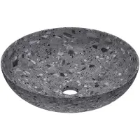 Ink Waskom convex 40 rond 40x40x13 cm composiet mat grijs terrazzo