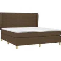vidaXL Boxspring met matras stof donkerbruin 160x200 cm