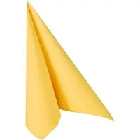 Papstar Servetten Royal Collection, 5 x 50 stuks, 1/4 vouw, stoflook, 400 x 400 mm, papier, geel