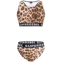 Superrebel crop bikini Carmel bruin Meisjes Polyester Panterprint - maat 176