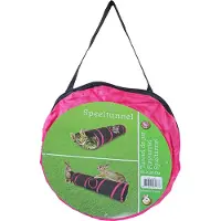 Gebr. De Boon Speeltunnel nylon 85x25 cm zwart/roze Speelplezier-kat