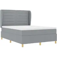 vidaXL Boxspring bed met matras Lichtgrijs 190 x 140 cm Stof
