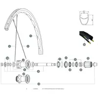 Mavic Spokes Ksyrium Disc 2018 Rear Right 12 Units Zwart 289 mm