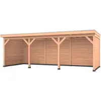 Westwood Douglas overkapping, 750 x 400, met achterwand en twee zijwanden, Comfort Plus