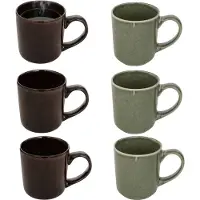 Secret De Gourmet Koffiemok - groen/bruin - keramiek - 420 ml - beker
