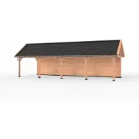 Westwood Douglas overkapping zadeldak, 1200 x 400, met achterwand, Ruiter Premium
