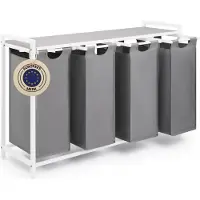 DNA Wasmand 4 Vakken - Wasmand - Wassorteerder - Crème - 73cm x 111cm x 36cm