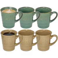 Secret De Gourmet Koffiemokken - 6x stuks - 200 ml - kleuren gemixt
