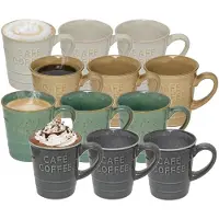 Secret De Gourmet Koffiemokken - 12x stuks - 200 ml - kleuren gemixt