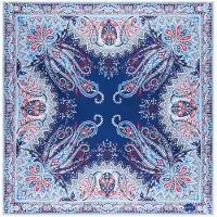Roeckl Doek ' PAISLEY DREAMS ' blauw / nachtblauw / hemelsblauw / lichtblauw / donkerblauw / gemengde kleuren / rood / knalrood