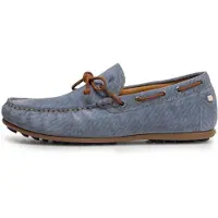 Floris van Bommel Mocassins 'DE DRIJVER 01' lichtblauw / bruin / grijs