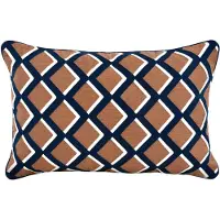 Fonq Hexa Sierkussen 40 x 60 cm - Bruin / Blauw