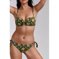 Marlies Dekkers Bellini Flower Print Push Up Bikini Top Maat: 70E | Bikini's Outlet | Dames | Groen
