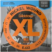 Daddario EJ22 NICKEL WOUND ELECTRIC GUITAR STRINGS JAZZ MEDIUM 13-56