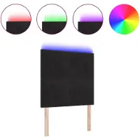 vidaXL LED Hoofdbord met LED-stripverlichting Zwart 100 cm Fluweel