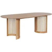 Vente-unique Eettafel voor 8 personen met eiken fineer en rubberboomhout - Naturel - NELIRAM