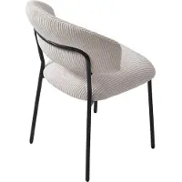 Vente-unique Set van 2 stoelen van ribfluweel en zwart metaal - Beige - ALAYIS