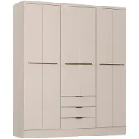 Vente-unique Kast met 6 deuren en 3 lades - B180 cm - Beige - PEROLI