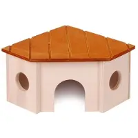 COMFY Houten hoekhuisje met uitkijkplatform voor knaagdieren | in meerdere uitvoeringen. Nr. 4