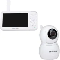Grundig Video Babyfoon met Camera - Baby Monitor met 5-inch Kleurenscherm - Babyphone met Nachtzicht, Temperatuurweergave en Terugspreekfunctie - Wit