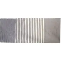 Ancient Wisdom - Vloerkleed - Indiaas katoenen vloerkleed 70x170cm - grijs - tapijt - vloerbedekking - decor - handgemaakt - textiel
