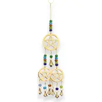 Ancient Wisdom - Windgong - Indiase klokkenspel met 5 bellen - messing - chimes - decoratie - spiritualiteit - harmonie - cadeau - geluid