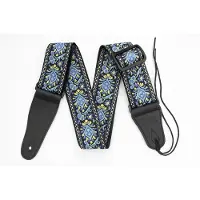 P&P - Professionele Verstelbare Stevige Gitaarband - Guitar strap Band - Luxe Gitaarriem - Bas/Elektrische /Akoestische/ Klassieke Gitaar - Geborduurd Lichtblauw - Paars