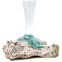 Ancient Wisdom Gesmolten Glas op Hout - Medium - Vaas - 24x16x12cm
