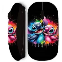 MANIACASE Draadloze muis - - Stitch Angel - Zwart - Kleurrijk - Ergonomisch