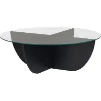 Skye Decor - Salontafel - Hout Zwart - 100% gehard glas & 100% melamine gecoat spaanplaat - 90 x 90 x 30 cm