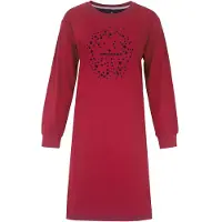Irresistible Dames Nachthemd - Lange Mouwen - Ronde hals - Rood - Maat M