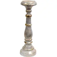 Ancient Wisdom Vintage Kandelaar - Wit & Goud - Kaars Houder - 40cm Hoog