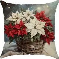 ECarla Kerst Sierkussenhoes 45x45 cm - Gezellige Feestdagen Decoratie